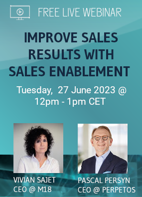 Together with M18, we are organizing the webinar about how to ’Improve Sales Results with Sales Enablement’.